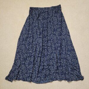 Springfield Women's Navy Polka Dot Midi Skirt, Size 4